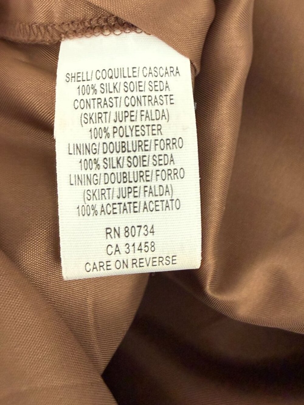 BCBGMAXAZARIA Y2K 100% Silk Mini Dress Brown Size 4 Party Homecoming - Picture 4 of 9